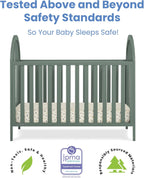 Delta Children Milano 4-in-1 Convertible Crib - Greenguard Gold Certified, Grassy Glen