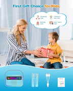 Karaoke Machine for Kids Adults, Birthday Gifts Toys for Girls Boys Age 3-12+,Mini Portable Bluetooth Singing Speaker with 2 Wireless Microphones & LED Lights (Blue)