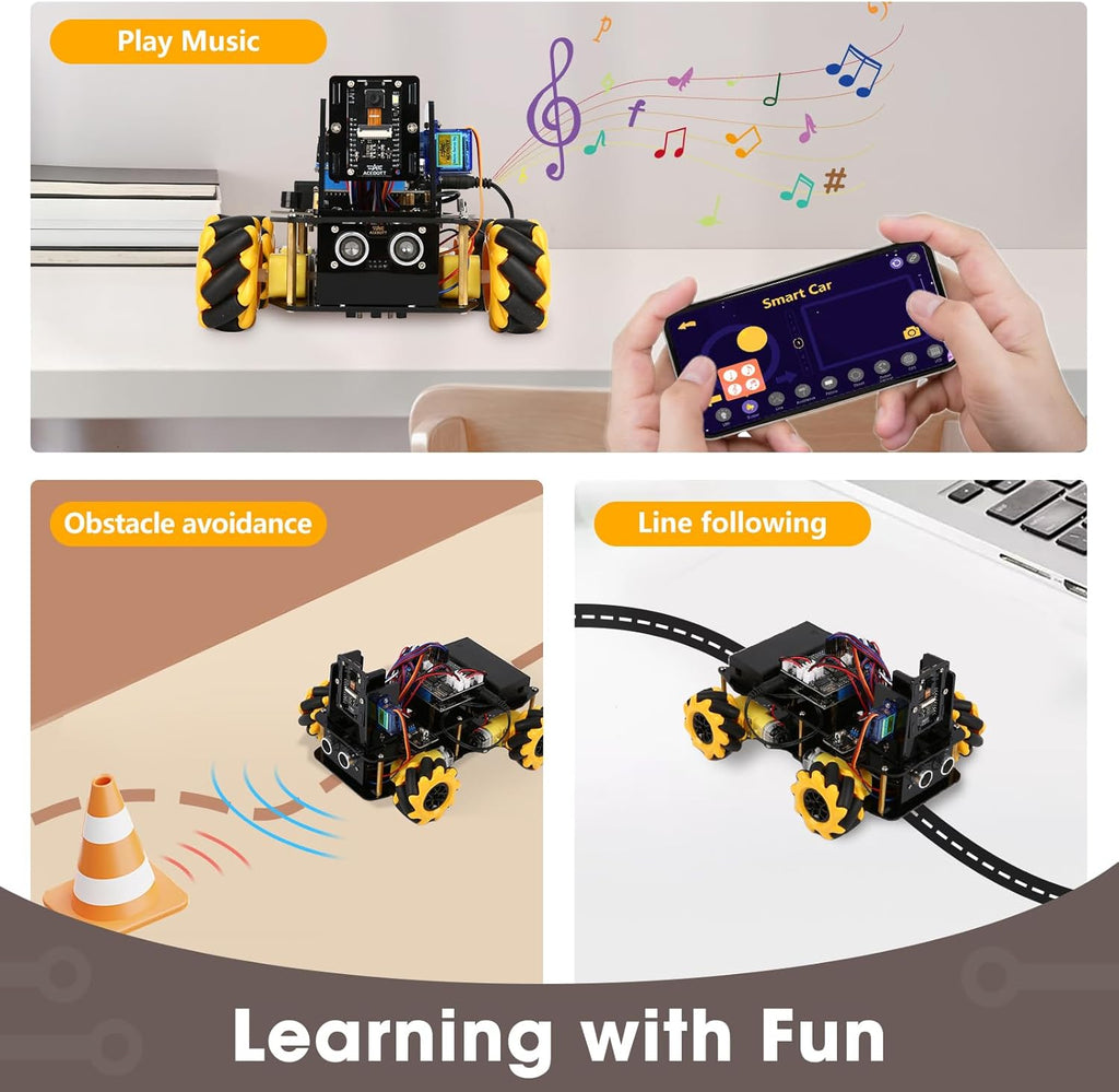 Robotics Kit for Kids Ages 8–12 12-16, ACEBOTT Smart Robot Car Kit with 3MP Camera, STEM Toys for Boys Compatible with Arduino & Scratch,App & Remote Control,STEM Gift for Boys, Girls,Teens and Adults