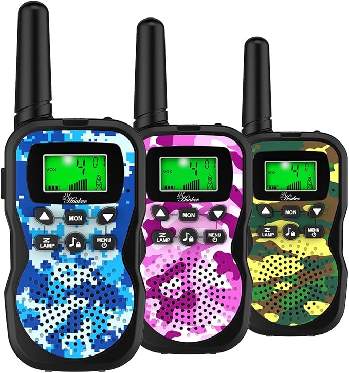Kids Walkie Talkies,3 Pack 22 Channels 2 Way Radio Toy with Flashlight and LCD Screen,3KM Range Walkie Talkies for Kids Outside Adventures, Camping, Hiking