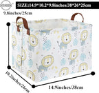 HIYAGON Baby Storage Baskets kids Toy Basket for Boy and Girls Gift Basket Empty Cute Storage Bin Organizer Box Rectangular Animal Room Decor for Books(Lion)