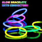 500 Pcs Glow Sticks Bulk Party Pack, 8'' Glow in the Dark Party Supplies, Glow in the Dark Light Up Sticks with Connectors, Party Favors for Birthday, Concert, Raves, Halloween, Christmas