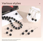 105pcs 10mm Rhinestone Beads for Jewelry Making, Black Shiny Round Disco Ball Beads Bulk, Sparkle Crystal Clay Christmas for Bracelet Baseball Necklace Earring Crafting and DIY