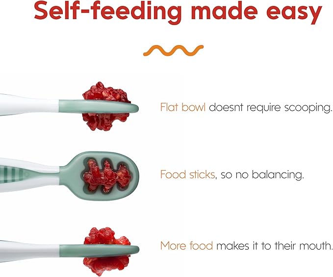 NumNum Baby Bowl & 2 Pack GOOtensils Baby Spoons, Suction Bowls for Baby 4+ Months, Extra Strong Non-Slip Suction, 100% Food-Grade Silicone, BPA-Free, Microwave & Dishwasher Safe (Mauve)