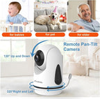Baby Monitor with 2 Cameras, 5” Video Baby Monitor with Dual Camera and Audio no WiFi, 32-Hour Battery, 2 Way Talk, Temperature Sensor, Auto Night Vision, Ideal for Monitor Baby and Elderly