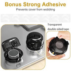 5-Pack Stove Knob Covers for Child Safety - Universal Size Gas Stove Knob Covers with Adhesive, Heat-Resistant Baby Proof Stove Knob Covers, Dual-Key Oven Knob Covers for Child Safety and Pet (Black)