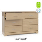 Storkcraft Brookside 6-Drawer Dresser (Driftwood) – GREENGUARD Gold Certified, Wood Dresser for Bedroom, Kids & Nursery Storage Chest, Safety Interlocking Drawers, Pre-Installed Tracks, Kids Chest