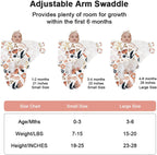 HOUSBAY 100% Cotton Baby Swaddle Sleep Sacks for Newborn Swaddling Blankets Adjustable 2-Way Zipper 1 Pac (Red Flower, Medium/Large | 3-6 Months)