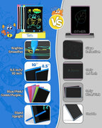 TEKFUN 10 Pack LCD Writing Tablet with Stylus, 8.5in Erasable Doodle Board Mess Free Drawing Pad for Kids, Car Trip Educational Toys Birthday Christmas Gift for 3 4 5 6 7 Girls Boys