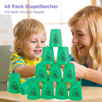 yeesport Sport Stacking Cups, 48pcs Sports Stacking Cups Sport Training Games for Travel Party Challenge Competition Gift for Kids and Adults (Blue+Green+Orange+Purple)