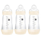 MAM 9oz Easy Start Anti-Colic Baby Bottles, Medium Flow, Breastfeeding-Like Silicone Nipple, Reduces Colic, Gas, & Reflux, Easy-to-Clean, BPA-Free, Baby Bottles for Newborns, 2+ Months