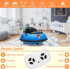 12V Electric Ride on Bumper Car for Toddlers, Kids Bumper Car with Remote Control, LED Lights & 360 Degree Spin, Indoor and Outdoor for 18+ Months Kids (Blue)