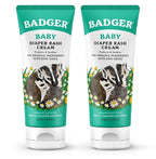 Badger Diaper Cream, 99% Organic Diaper Rash Cream for Baby, Zinc Oxide Ointment w/Soothing Calendula Cream for Sensitive Baby Skin, 2.9 fl oz, 2-Pack