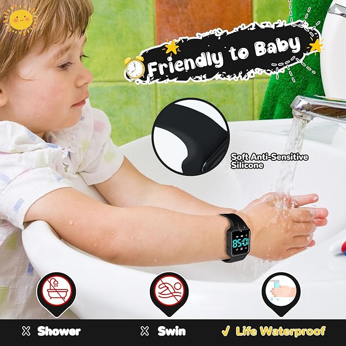 Potty Training Watch for Toddlers & Kids with Countdown, Flashing Lights, Fun Music or Vibration Alerts - Waterproof Interactive Toilet Training Reminder for Boys & Girls Ages 2-9