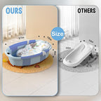 Collapsible Baby Bathtub, 3s to Install, Baby Bath Tub with Soft Cushion & Thermometer, 0-36 Months Newborn Bathtub,Portable Travel Baby Tub, Blue