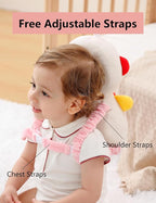 JunNeng Toddler Baby Head Protector Backpack for Toddler Walker with Knee Pads&Anti-Slip Socks, Robot Pink