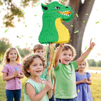 WERNNSAI Foldable Dragon Piñata - Dinosaur Birthday Party Supplies Dino Extendable Piñata Bundle with Blindfold Stick and Tassels for Boys Kids Dragon Theme Bday Party Game Decorations 16.2” x 12.5”
