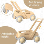 2025 HOMEKOL Wooden Baby Walker, Baby Walker, Adjustable Speed for Boys and Girls, Baby Activity Center, Birthday, Christmas and New Year's Gift, Log Color