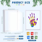 Suzile DIY Handprint Kit for New Parents - Mother's Day Father's Day Gifts,Baby Handprint Frame with 5 Acrylic Boards & 6 Colors Paint,Family Keepsake Craft for First-time Moms Dads(White)