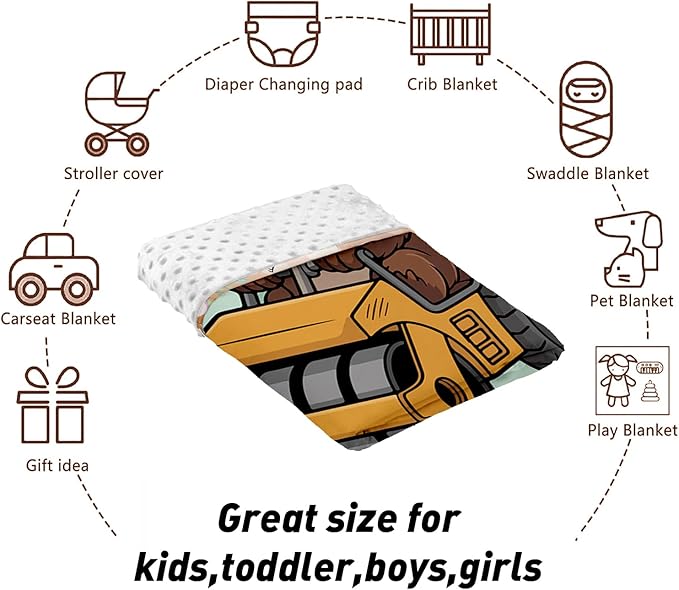 Personalized Baby Crib Bedding Set, Custom Name Bear Road Roller Theme Nursery Bedding Set 3 Pcs, Baby Blanket Fitted Crib Sheet Changing Pad Cover, Personalized Nursery Decor Gift for Newborns Boys