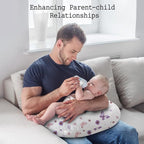 Little Grape Land Nursing Pillow, Soft 100% Cotton Breastfeeding Pillow with Breathable Muslin Removable Cover, Purple Butterfly Breast Feeding Pillows for Babies 0-12 Months with Protective Zipper