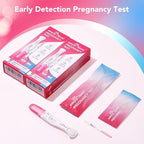 Easy@Home Pregnancy Test Sticks: Reliable & Early Detection - Accurate Results in Minutes - Easy to Use at Home | Pregnancy Tests with Curved Handle - 6 Sticks + 12 Strips