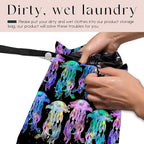 Waterproof Wet Bag for Swimsuit, Travel Beach Wet Dry Bag, Hidden Zipper Reusable Jellyfish Wet Bags, for Travel Beach Wet Swimsuits Toiletries Diapers Dirty Gym Clothes Laundry Bag