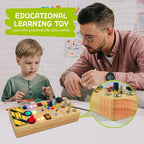 TenFans Montessori Busy Board with 8 LED Light Modes - Sensory Toys for 1-3 Year Olds & Airplane Travel, Wooden Activity Board Develops Fine Motor Skills