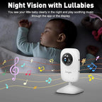 Upgrade Video Baby Monitor with 2 Cameras and Audio 2.8" Screen,Night Vision,APP,Wireless,2-Way Talk,1200ft Long Range,Feeding Timer,Temperature Sensor,VOX/ECO,5 Lullabies,Portable,Easy Setup