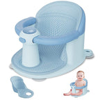 Baby Bath Seat for Babies 6 Months & up, Soft Cushions, Non-Slip Baby Bath Seat, Safe & Comfortable Baby Bath Support, for Bathtub/Living Room/Shower Room (Blue)