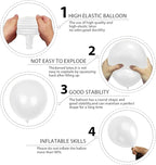 140pcs Balloon Arch Kit, White Balloons of Different Sizes Pack of 18 12 10 5 Inch Party Balloon Kit for Birthday Party or Balloon Arch as Graduation Wedding Baby Shower Anniversary Party Decorations