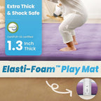 1.3" Thick Baby Play Mat for Floor, 39x59 Foam Tummy Time Mat, Padded Support Soft Plush Nursery Rug for Infant Kids Toddler Crawling Kick Activity (Lavender)