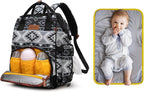 Wrangler Aztec Backpack Multifunction Baby Travel Bag with Changing Pad, Stroller Straps and Pacifier Case WG2204-91103BK
