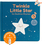 Cali's Books Twinkle Twinkle Little Star – USB-C Rechargeable Musical Book for 1-Year-Old | Sound Book for Toddlers 1-3 with Bedtime Lullabies – Nursery Rhymes Musical Book