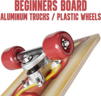 24 inch Rude Boyz Mini Cruiser Skateboard - Aluminium Trucks - Kids Skateboard Ages 5-8 Beginner - Skateboards for Kids