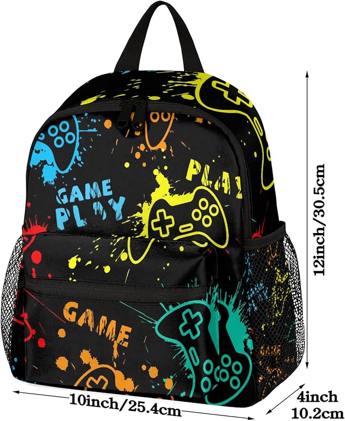 Toddler Backpack for Boys Girls - 12 Inch Video Game Kids Backpacks Preschool Kindergarten Back Pack Lightweight Waterproof Schoolbag Book Bag for School