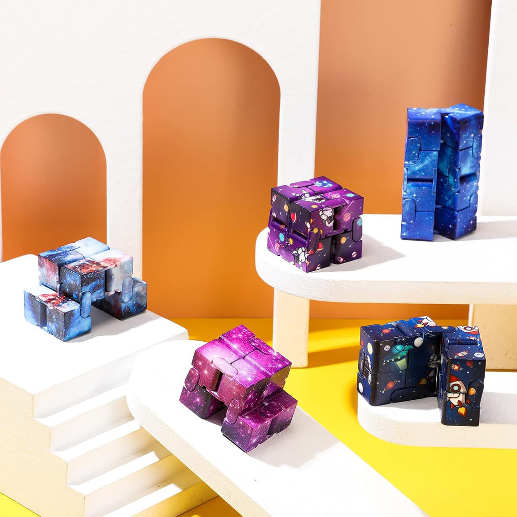 Galaxy Infinity Space Astronaut Infinity Toy Stress and Anxiety Relief Cool Hand Mini Kill Time Cube Toys for ADHD Teens Adults, 5 Styles (Graceful Style, 20 Pieces)