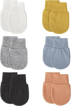 BQUBO 6 Pairs Newborn Baby Boys Girls Mittens 0-6 Months Unisex-Baby Infant Mittens Elastic No Scratch Wrist Gloves