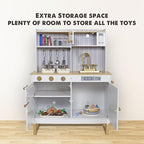 Wooden Toddlers Kitchens Playsets with 6pcs Cooking Kitchen Sets|Kids Play Kitchens with Cooking Pans,Pots,Stove&Sink|Mini Baby Kitchen Toys with Lights&Sounds for Kids Ages 3+Boys Girls…