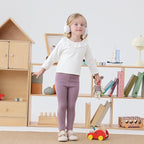 Toddler Organic Cotton Girls Leggings Casual Basic Leggings Full Length Bottom Solid Color 3 Pack