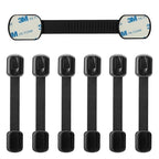Original Cabinet Locks Baby Proofing (6 Pack Black) - Child Locks for Cabinets and Drawers - Door Locks for Kids Safety and Fridge Lock for Child Proofing
