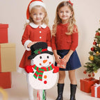 Wernnsai Christmas Piata Large Pull String with Blindfold Bat Cute Snowman Piata for Christmas Party Games White Party Decorations 16.5' x 12.4'