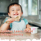 10 Pieces Baby Led Weaning Spoons and Forks Set Infant Silicone Spoon First Self Feed Baby training Utensils for Toddler First Stage Feeding Supplies for Kids Over 6 Months, 5 Pairs (Classic Colors)