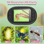 1000X Handheld Microscope for Kids 4K 2.0" Screen Rechargeable Mini Pocket Digital Microscopes w/Slides Kit Portable Edu Gift Age 4-6 8-12 Children Students (Pink)