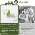 Travel Baby Bottle Cleaner Kit with Storage Case – 6-in-1 Compact Bottle Brush Set for Infant Feeding, Breast Pump Parts & On-The-Go Washing – Baby Travel Essentials for Flying (Green)