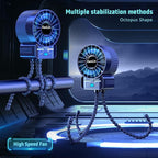 2 Pack Multifunctional Portable Stroller Fan 4 Speed 6600rpm High Speed Usb Rechargeable Personal Mini Handheld Fan Extended Tripod For Desktop Winding Kids Bed Treadmill Bike Golf Cart Outdoor Travel