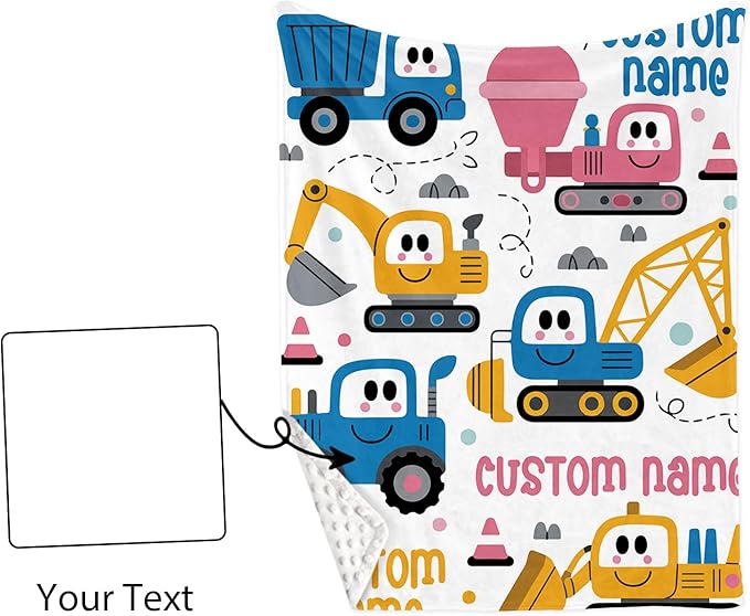 Personalized Baby Crib Bedding Set, Custom Name Cartoon Car Theme Nursery Bedding Set 3 Pcs, Baby Blanket Fitted Crib Sheet Changing Pad Cover, Personalized Nursery Decor Gift for Newborns Boys