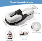 Baby Lounger,Pillow with Safety Straps, Dual-Function Removable Machine-Washable Pad, Lightweight & Portable（Gray）