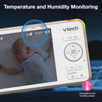VTech V-Care VC2105 1080p FHD Over-The Crib Mount Smart Baby Monitor 5” 720p LCD Screen,Table Stand,Remote Access,Versatile Placement,Intelligence Detection, Sleep Analysis,18hrs Recording,with WiFi