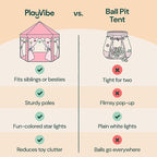 Princess Tent for Kids - 55" X 53" with Led Star Lights - Princess Toys - Toddler Play Tent Without Rug - Playhouse, Castle